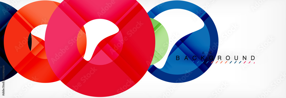 Colorful rings on grey background, modern geometric pattern design. Vector business or technology presentation design template, brochure or flyer pattern, or geometric web banner Colorful rings on grey background, modern geometric pattern design. Vector business or technology presentation design template, brochure or flyer pattern, or geometric web banner