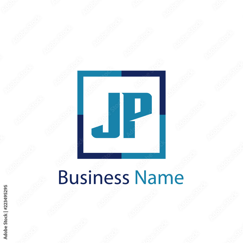 Fototapeta premium Initial Letter JP Logo Template Design
