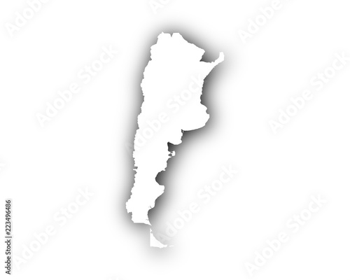 Karte von Argentinien mit Schatten