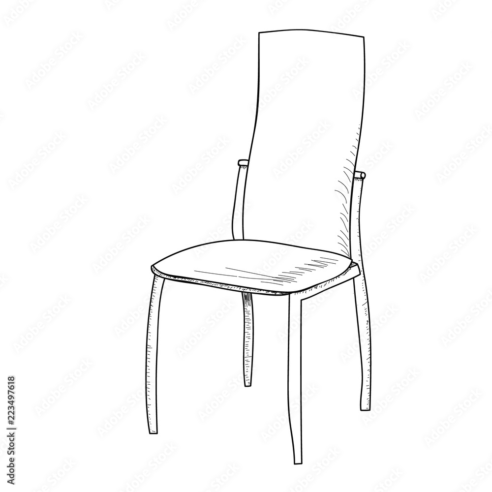 sketch of chair, isolated on white background sketch of chair, isolated on white background