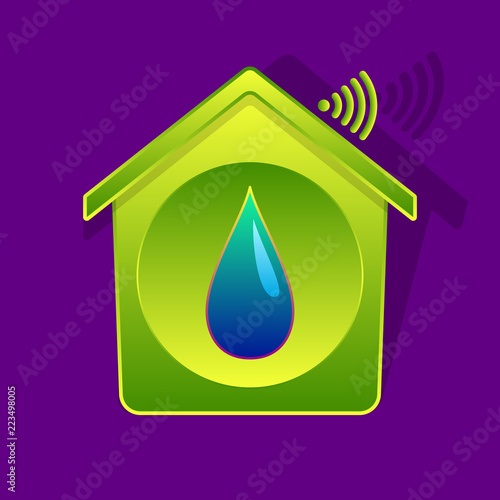 Green house and water drop (remote control)