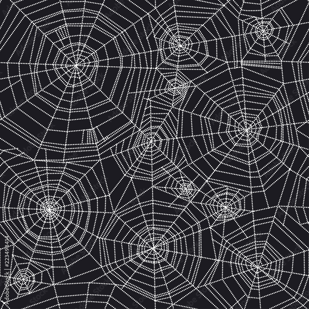 Abstract spider web Halloween seamless pattern