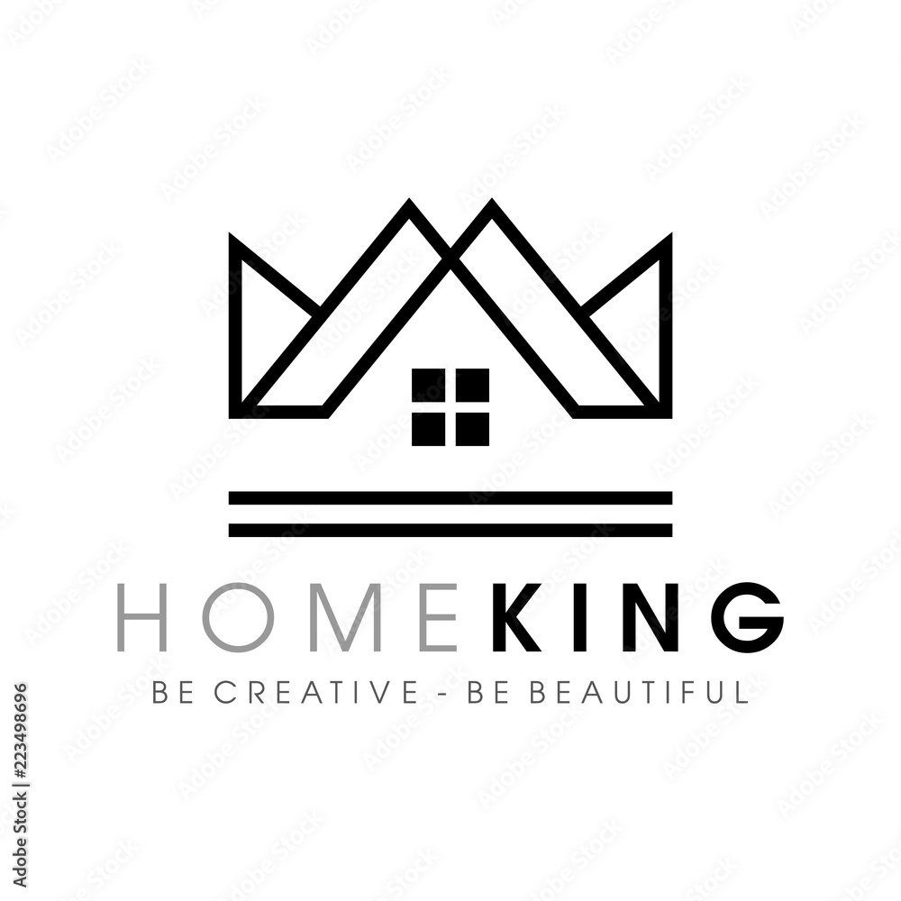 Royal / Crown / King Real Estate Line art Logo Design Inspiration Vector Royal / Crown / King Real Estate Line art Logo Design Inspiration Vector