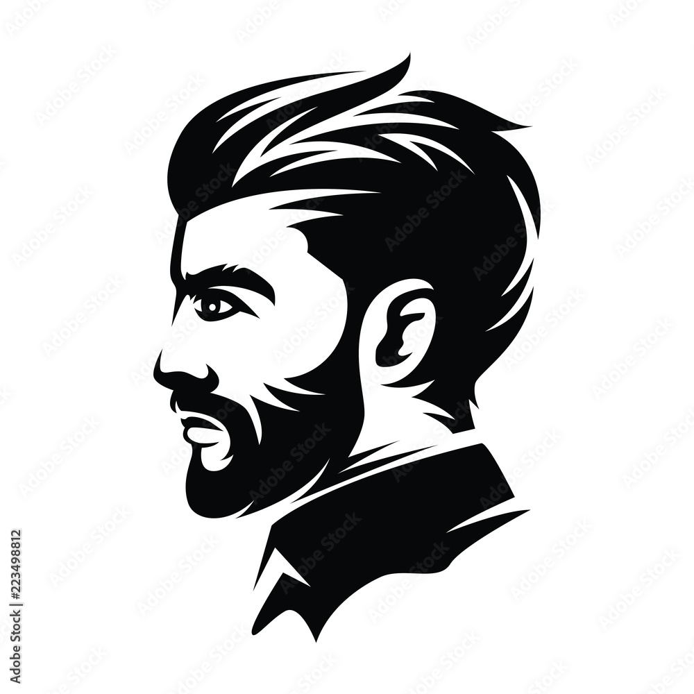 barbershop men hairstyle illustrations from the side Stock Vector | Adobe  Stock