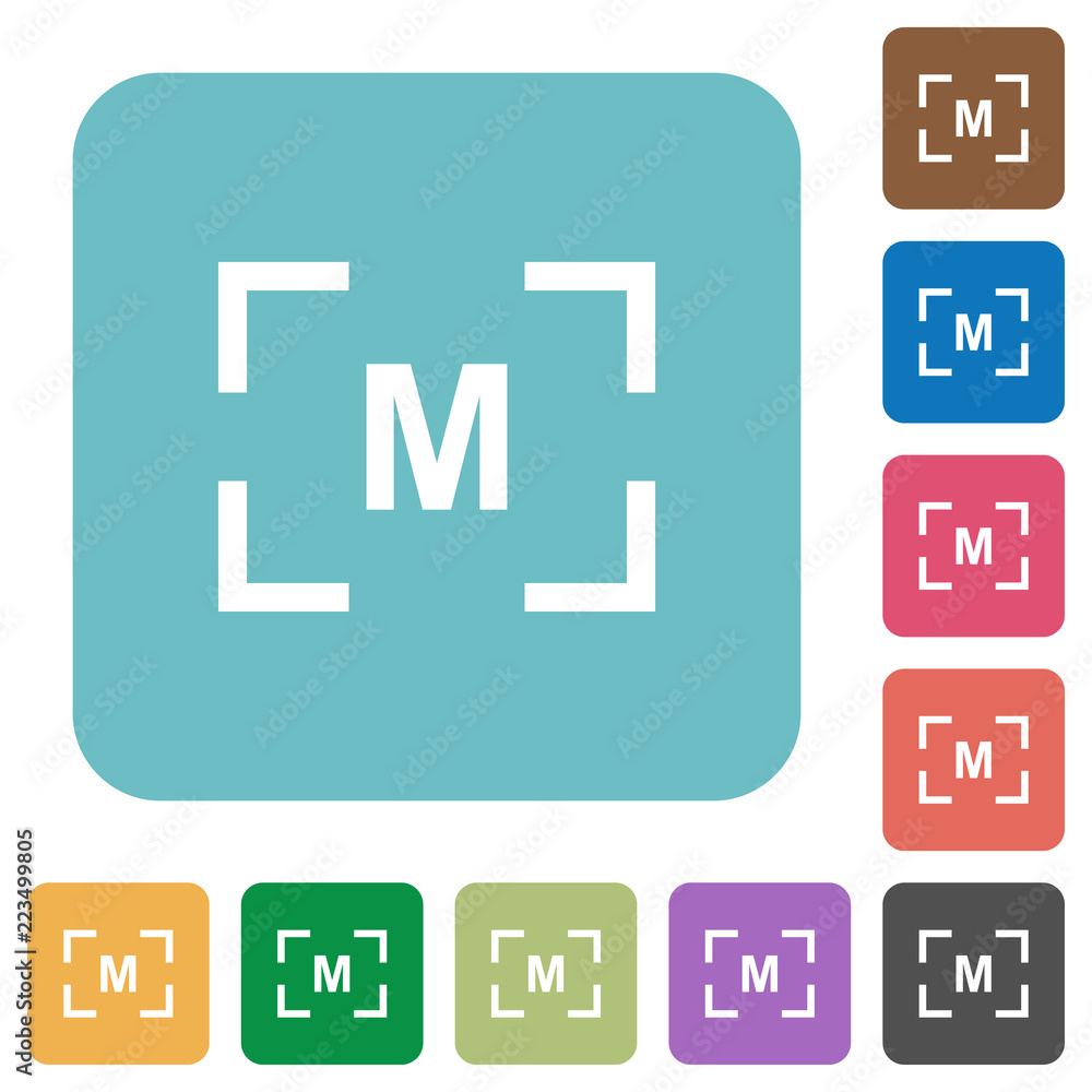 Camera manual settings mode rounded square flat icons Camera manual settings mode rounded square flat icons