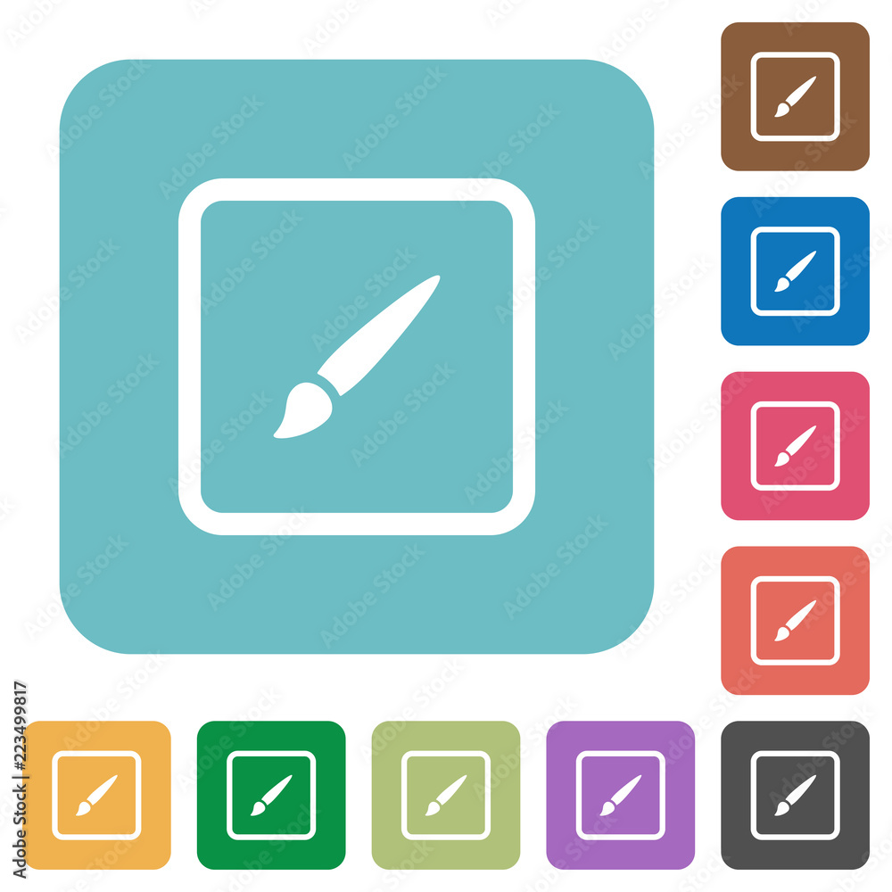 Paint object rounded square flat icons Paint object rounded square flat icons