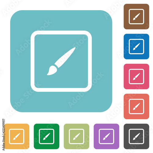 Paint object rounded square flat icons