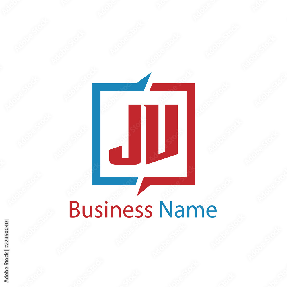Fototapeta premium Initial Letter JV Logo Template Design