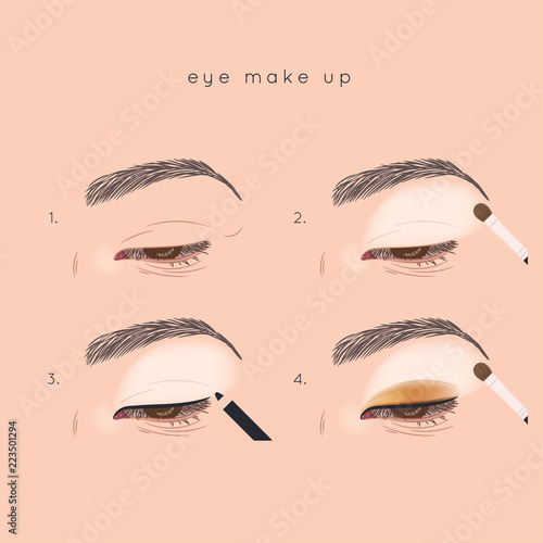 How to apply eyeshadow. Eye make up step by step