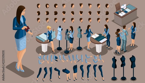 Isometry is a vintage tailor, a set of gestures of hands and feet, hairstyles, emotions to create your character. Set of standard tailors in the sewing workshop set 1