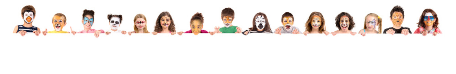 Kids with animal face-paint