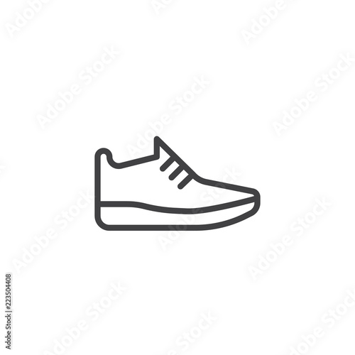 Sneakers outline icon. linear style sign for mobile concept and web design. Sport Shoes simple line vector icon. Symbol, logo illustration. Pixel perfect vector graphics