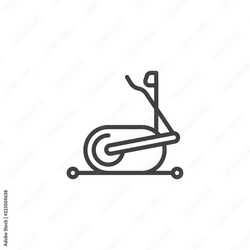 Elliptical machine gym outline icon. linear style sign for mobile concept and web design. elliptical trainer simple line vector icon. Symbol logo illustration. Pixel perfect vector graphics Stock Vect...