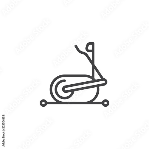 Elliptical machine gym outline icon. linear style sign for mobile concept and web design. elliptical trainer simple line vector icon. Symbol, logo illustration. Pixel perfect vector graphics