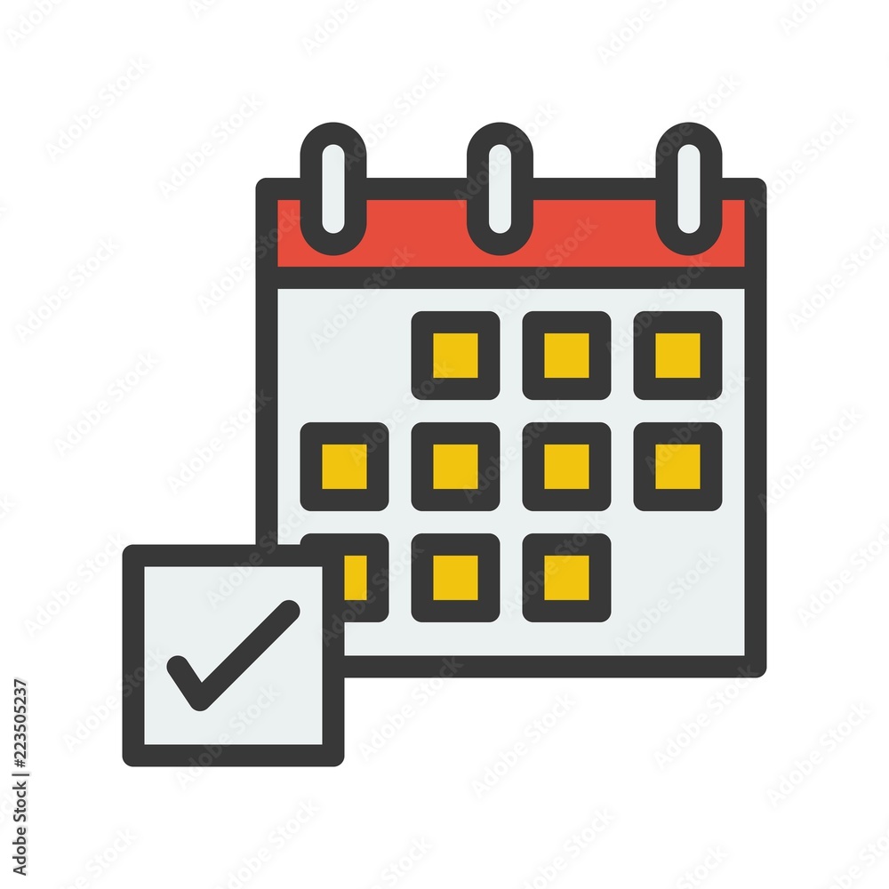 calendar icon, flat with outline design vector pixel perfect calendar icon, flat with outline design vector pixel perfect
