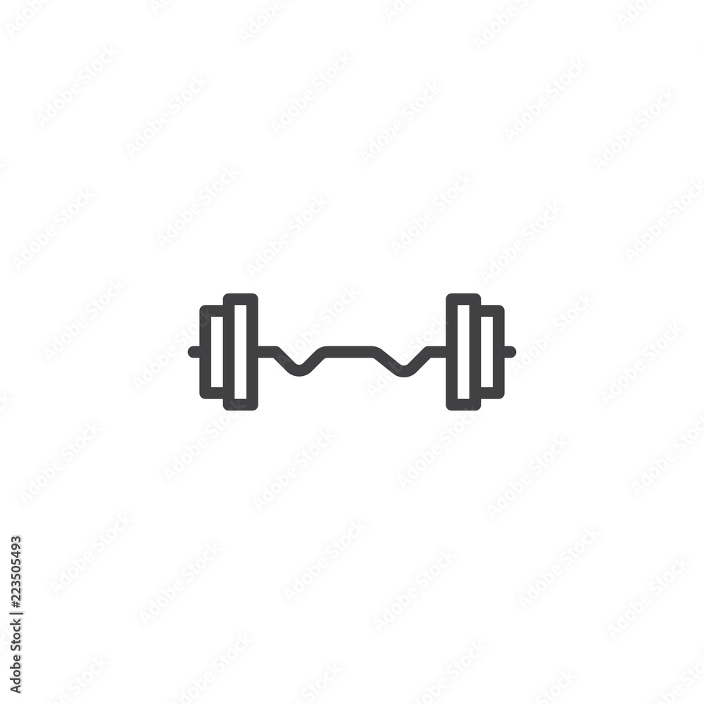 Dumbbell outline icon. linear style sign for mobile concept and web design. Weightlifting simple line vector icon. Symbol, logo illustration. Pixel perfect vector graphics Dumbbell outline icon. linear style sign for mobile concept and web design. Weightlifting simple line vector icon. Symbol, logo illustration. Pixel perfect vector graphics