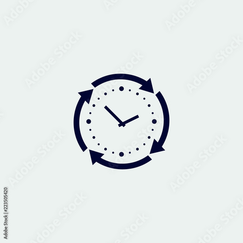 clock icon, vector illustration. time icon. flat icon