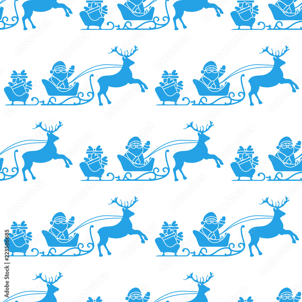 Christmas and Happy New Year 2019 seamless pattern