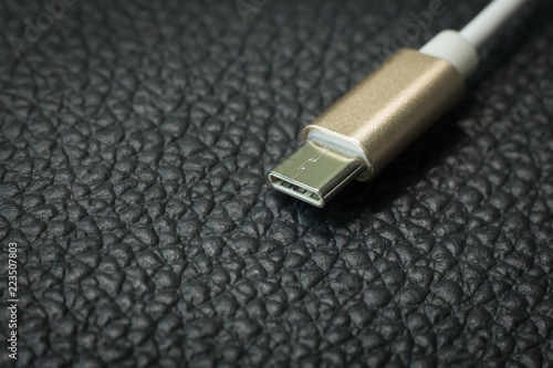 cable usb type c it connection device close up image.