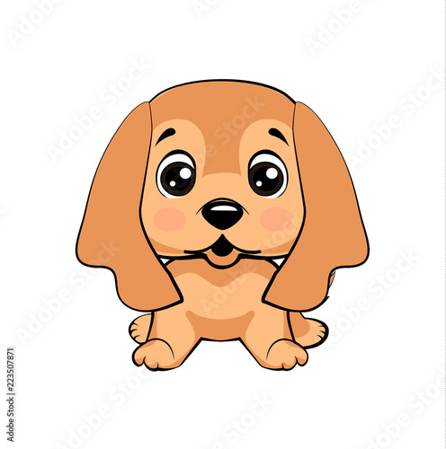 Vector Stock Illustration isolated Emoji character cartoon dog embarrassed  shy and blushes sticker emoticon