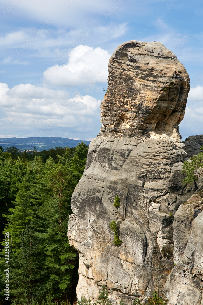 sandstone rock near Hruba Skala renaissance castle sandstone rock near Hruba Skala renaissance castle