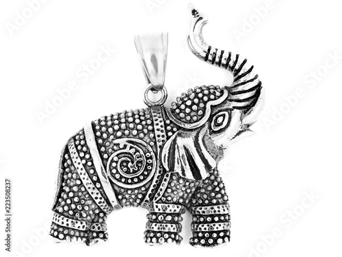 Jewelry pendant elephant. Stainless steel.