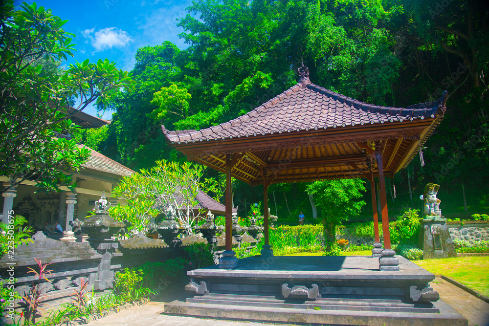 Goa Lawah Temple in Bali, Indonesia. Bali is an Indonesian island and known as a tourist destination. Majority of people in Bali believe in the Hindu religion.