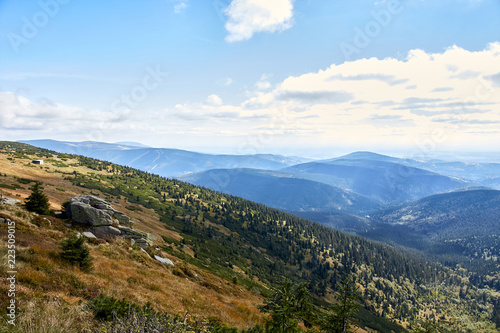 view from mountains in National Park Krkonose
