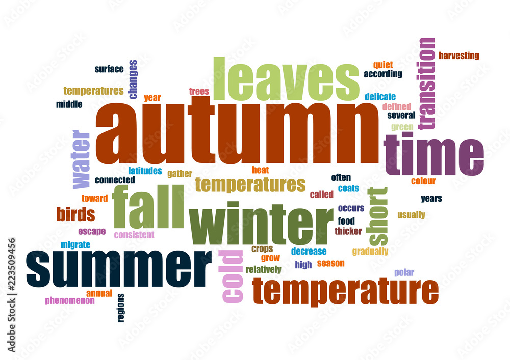 Autumn. Collage of words Vector illustration