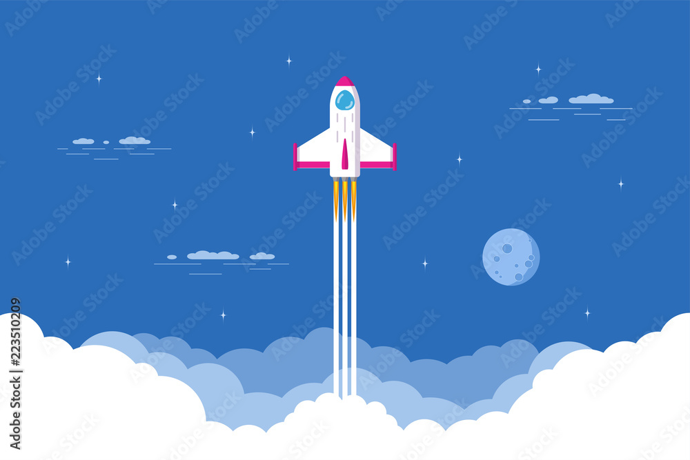 Rocket launch concept banner