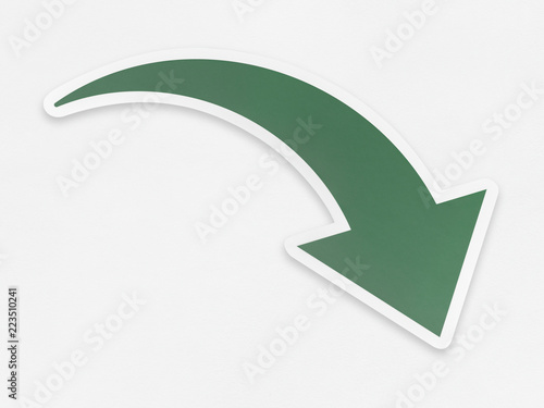 Arrow pointing downwards icon illustration photo
