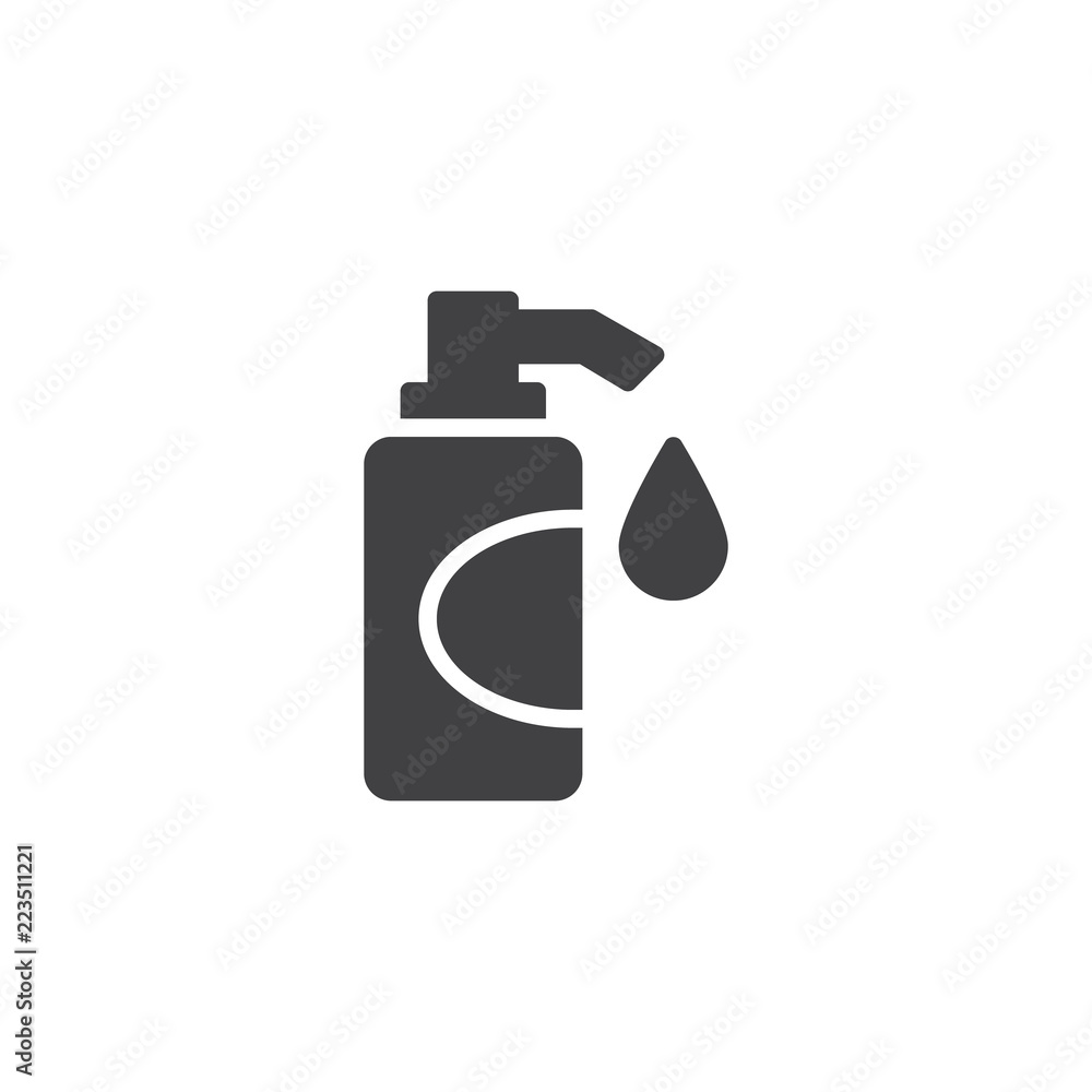 Liquid soap bottle vector icon. filled flat sign for mobile concept and web design. Lotion soap simple solid icon. Symbol, logo illustration. Pixel perfect vector graphics Liquid soap bottle vector icon. filled flat sign for mobile concept and web design. Lotion soap simple solid icon. Symbol, logo illustration. Pixel perfect vector graphics