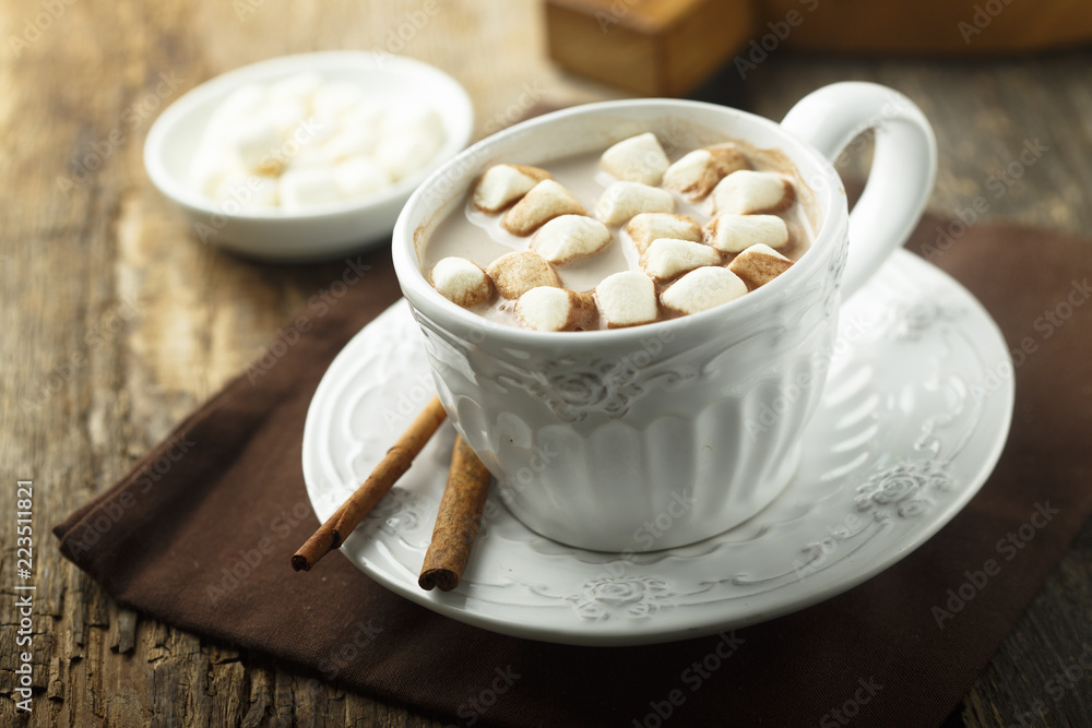 Hot chocolate with marshmallow Hot chocolate with marshmallow