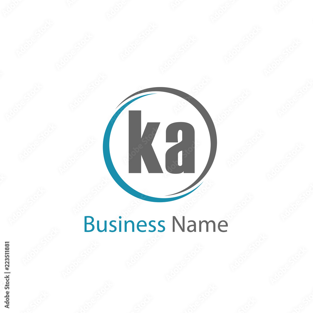 Initial Letter KA Logo Template Design