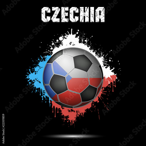 Soccer ball in the color of Czechia