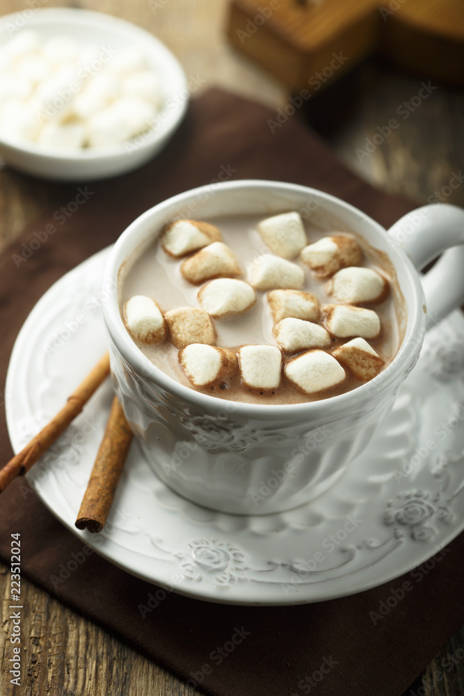 Hot chocolate with marshmallow Hot chocolate with marshmallow
