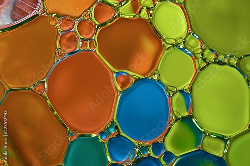 abstract colorful oil and water bubbles