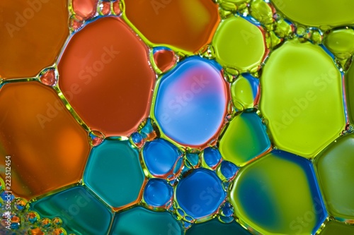 abstract colorful oil and water bubbles