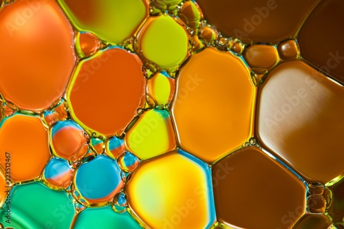 abstract colorful oil and water bubbles