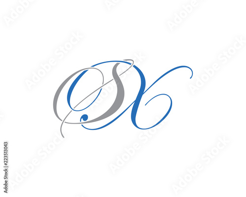 Elegant Script Letter S X Logo Icon 001