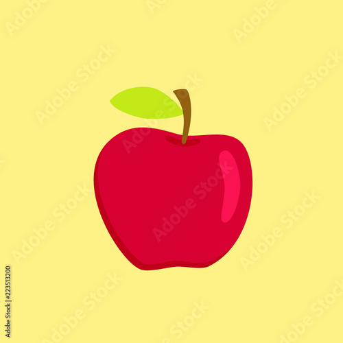 Red apple fruit. Vector illustration.