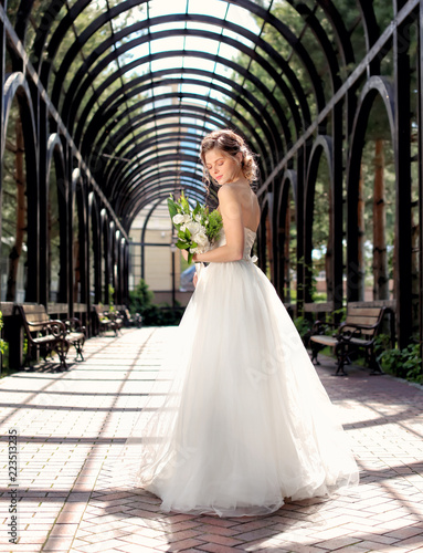 Beautiful young bride with ...