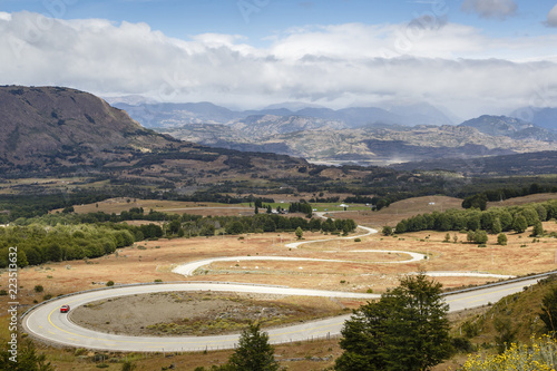 View of Carretera Austral road against mountain photo