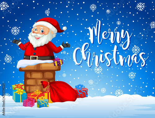 Santa on christmas card template