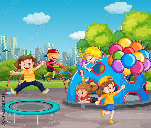 Children playing in playground