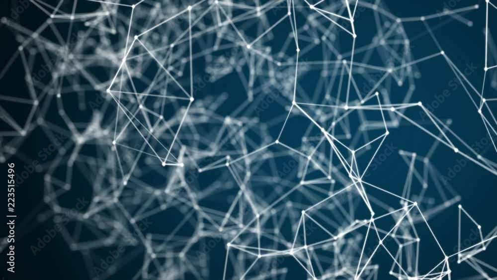 Abstract blue geometrical background with moving lines and dots. looping cg animation Abstract blue geometrical background with moving lines and dots. looping cg animation