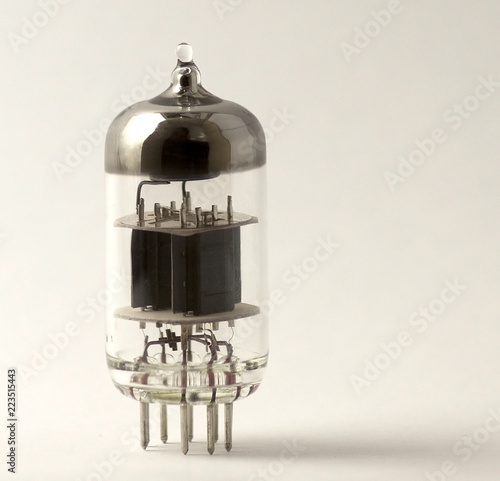 Vacuum tube on white background.