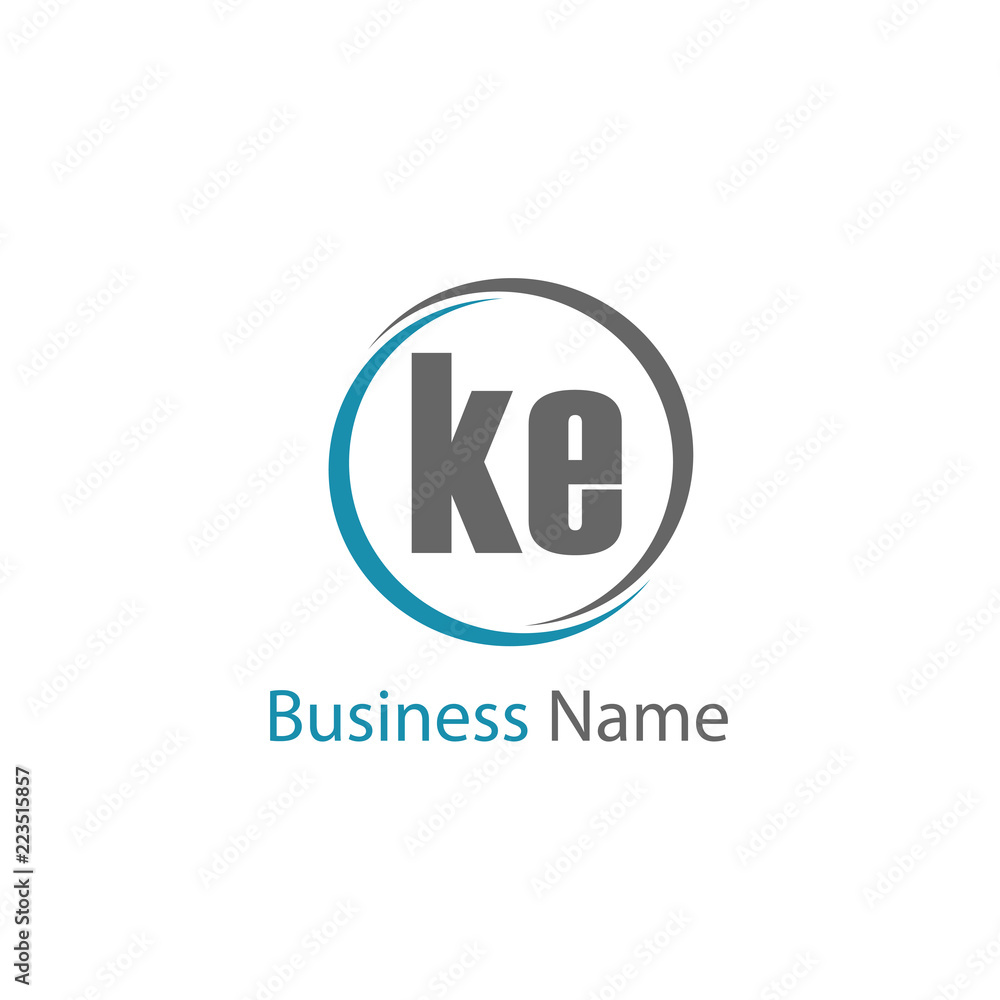 Initial Letter KE Logo Template Design