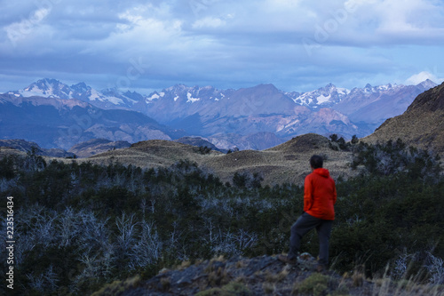 Chacabuco Valley with a view over the Jeinimeni Mountain peaks, Parque Patagonia, AysŽn Region, Chile. photo