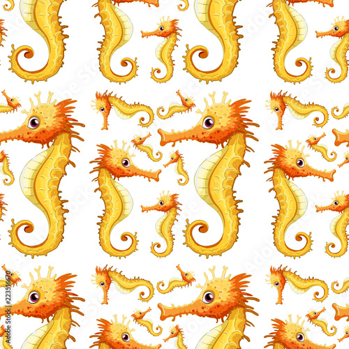 A seahorse seamless background